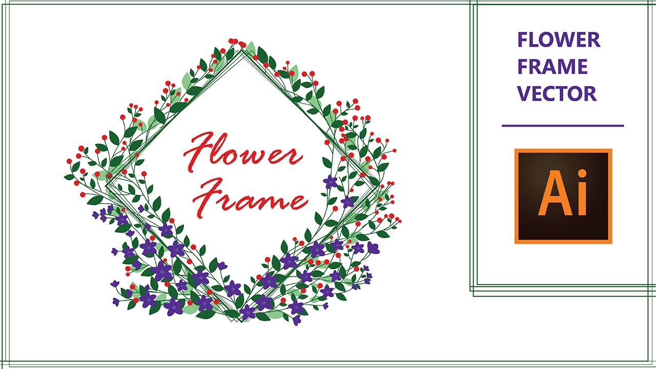 How to Make Flower Frame? - Vector Art Timelapse