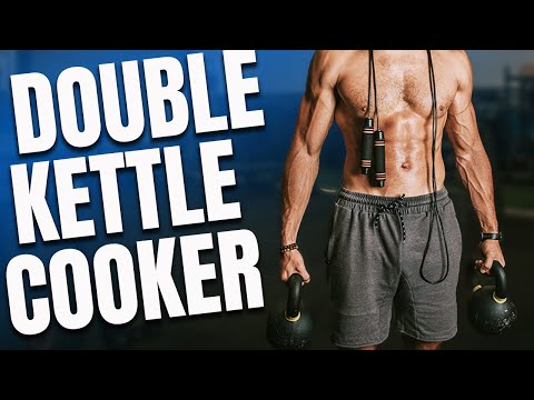 Double Kettlebell & Jump Rope Strength Cardio Workout - 5 Minute Follow Along
