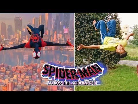 Spider-Man Into The Spider- Verse Stunts In Real Life || Across The Spider- Verse Stunts 😻🔥