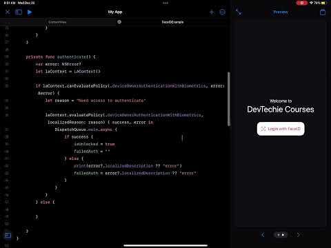 FaceID Authentication in SwiftUI iPad Playground 4