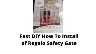 Install Regalo Top of Stair Safety Gate in less than one minute. Unboxing, Review, DIY, Install fast