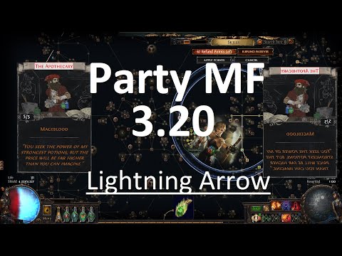 [PoE 3.20] Lightning Arrow MF 148 IQ 421% IR |  Duo with aurabot | Duo farm The Apothecary