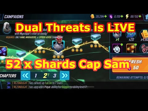 Dual Threats Event is LIVE | 52 Shards Captain America (Sam) in | Marvel Strike Force | Free to Play