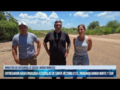 Salta - Entregaron agua envasada a escuelas de Santa Victoria Este, Rivadavia Banda Norte y Sur