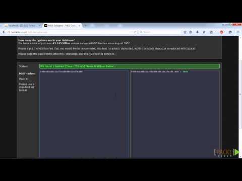 Kali Linux Web App Testing Hash Brute forcing | packtpub com