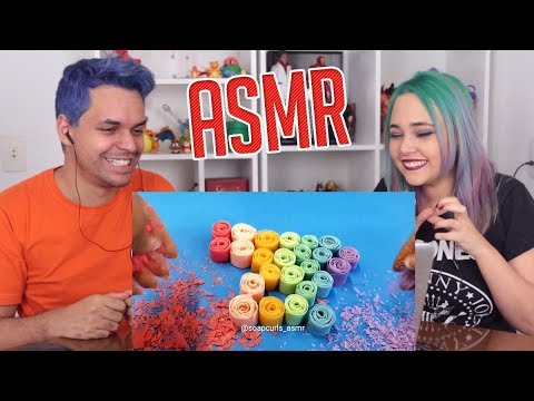 REACT ASMR DE SABONETES QUEBRANDO VERSÃO ARCO-IRIS