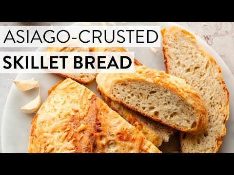 Asiago-Crusted Skillet Bread (No Knead) | Sally's Baking