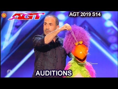 Michael Paul Ventriloquist & Pooping Bird Puppet Willie AWESOME| America's Got Talent 2019 Audition