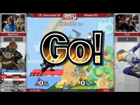 CFL Smackdown 137 Melee - Biggpappa (Ganon) vs Plup (Sheik) - Winners R3