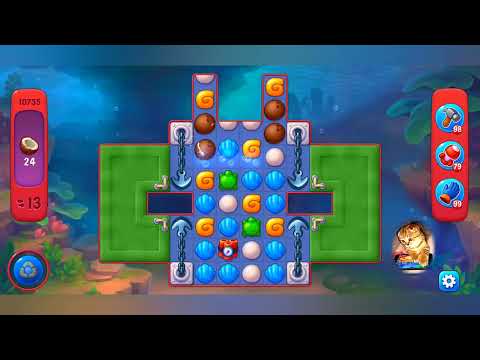 фишдом 2022  #  10735 уровень - прохождение без бустеров # Fishdom,   10735  level - no Boosters.