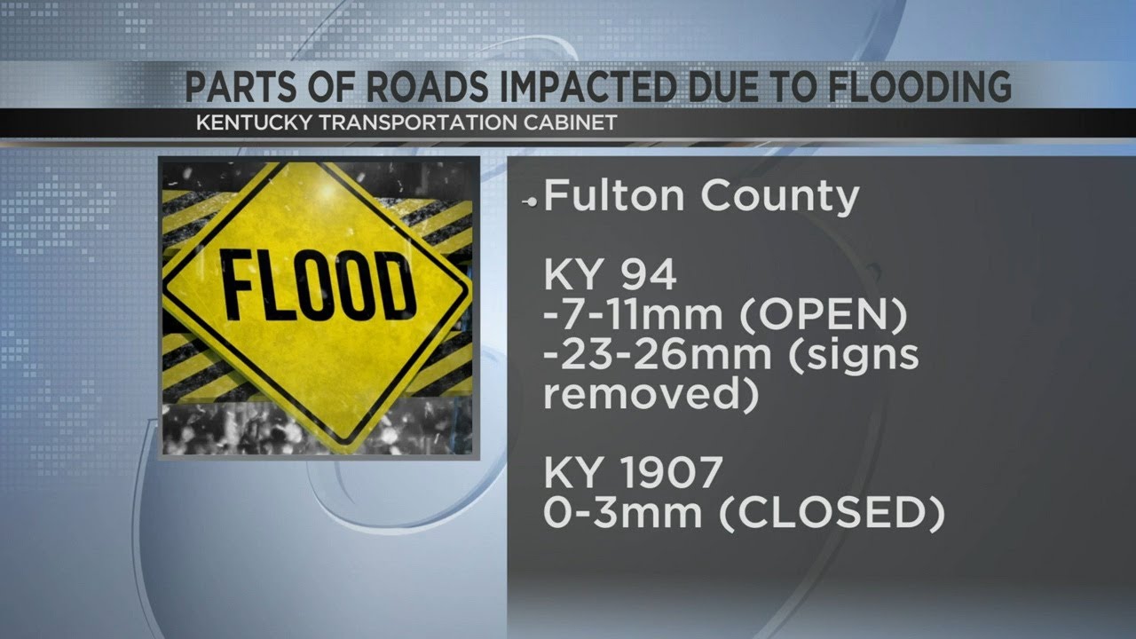 Some roads open others closed amid floods in western Kentucky