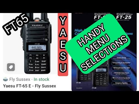 YAESU FT-65 , HANDY MENU SELECTIONS