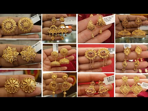 Gold Earrings Designs/Gold Jewellery Collection Hindi/Dhanteras Collection#gold #youtube #jewellery