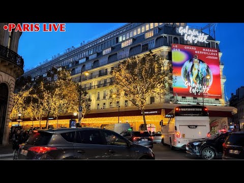🇫🇷[PARIS] Galeries Lafayette 🎄Abertura da janela de Natal 🎄Transmissão ao vivo 15/novembro/2023