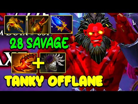 CRAZY 28 SAVAGE OFFLANE [ axe ] FULL TEAM FIGHT - DOTA 2 GAMEPLAY