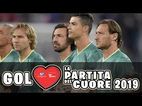 GOL e HIGHLIGHTS PARTITA DEL CUORE 2019 3-2 ⚽ CRISTIANO RONALDO IN GOL con TOTTI, PIRLO, BUFFON...