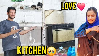 The loving couple's kitchen is ready:🥹😍 a moment full of excitement💍🫂