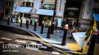 London Walk: St Paul's Cathedral to Liverpool Street | Skyscrapers & City Street