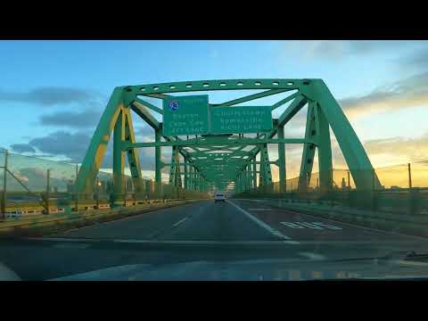 Beautiful Sunset From the Tobin Bridge in Boston MA