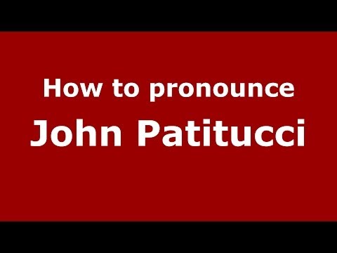 How to pronounce John Patitucci (Italian/Italy)  - PronounceNames.com