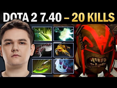 Bloodseeker Pro Carry with Butterfly and 20 Kills - 7.41 Dota