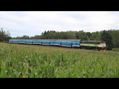 Czech "Bardotka" 749-264 reaches with the Os9066 Pecerady station