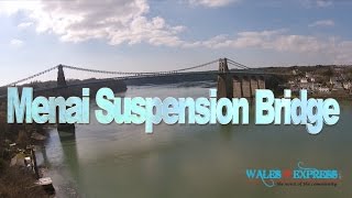 preview picture of video 'DJI Phantom 2 Vision plus fly over The Menai Suspension Bridge'