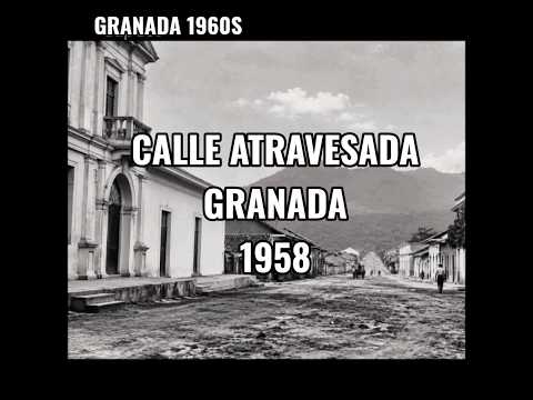1950s Granada, nostálgico paisaje de calle atravesada, en la mayor parte de la ciudad no había..