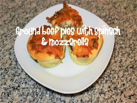 Ground beef pies with spinach & mozzarella recipe