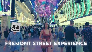 Las Vegas Downtown Fremont Street - walk at night summer