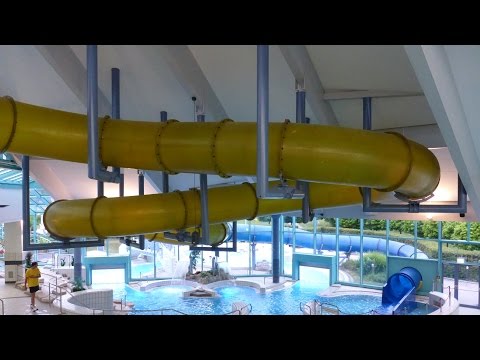 blau-gelbe Röhrenrutsche | Aquella Ansbach