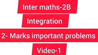 integration 2 marks important questions