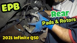 Replaced rear brake pads and rotors on Infiniti QX50 2019 2020  2021  2022  2023