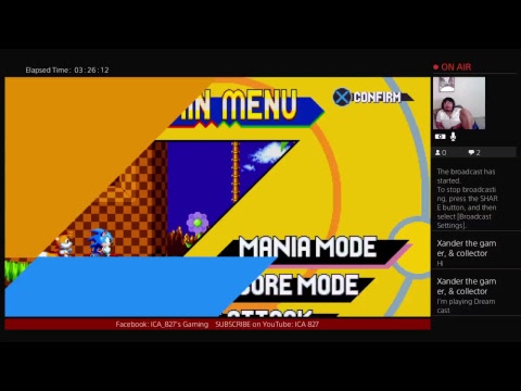 ICA_827's Live PS4 Broadcast: SONIC MANIA (1st Playthrough) Pt.14 [Mighty the Armadillo Run]