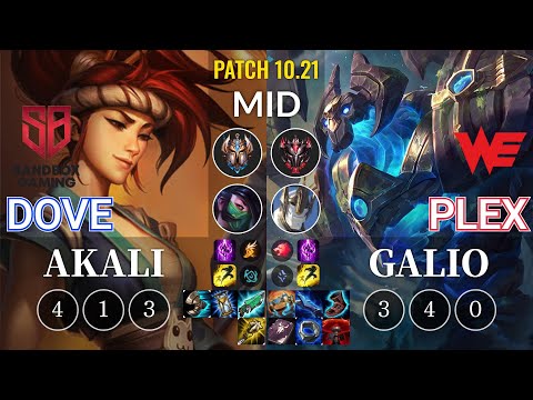 SB Dove Akali vs WE Plex Galio Mid - KR Patch 10.21