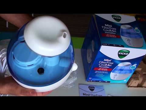 Vicks Mini Filter Free Ultrasonic Humidifier Unpacking & Review