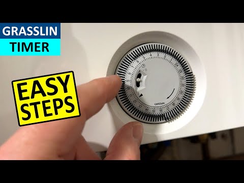 How to set timer on Grasslin clock on Combi Boiler and Setting Pin Time Clock - Grasslin Timer Setup