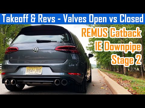 REMUS Golf R Exhaust MK7.5 Takeoff & Revs - Valves Opened & Closed - Integrated Engineering Downpipe