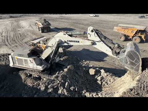 Liebherr 984 Excavator Loading Caterpillar Dumpers - Labrianidis Mining Works