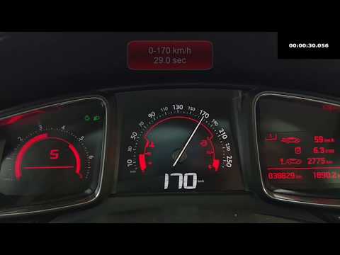 DS 5 2.0 BlueHDi 181 KM AT 2017 Acceleration 0-100 km/h & 0-170 km/h