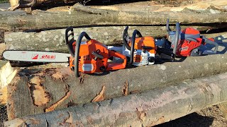 Stihl MS 170, Husqvarna 120 Mark II and Efco MTH 4000 - working with hobby chainsaws