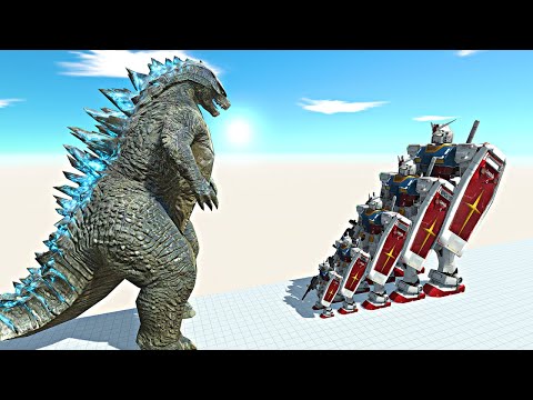 Growing Gundam RX 78 vs Kaiju Monsters | Animal Revolt Battle Simulator