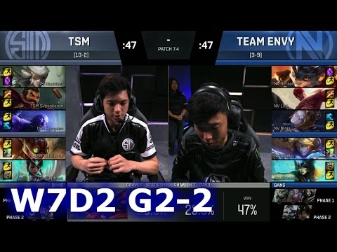 TSM vs Team EnVyUs Game 2 | S7 NA LCS Spring 2017 Week 7 Day 2 | TSM vs NV G2 W7D2 1080p