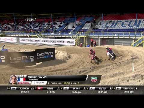 Gautier Paulin passes Max Nagl MXGP of The Netherlands Race 1