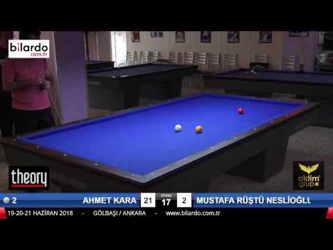 AHMET KARA & MUSTAFA RÜŞTÜ NESLİOĞLU Bilardo Maçı - AKSOY BİLARDO 3 BANT TURNUVASI-1. Tur