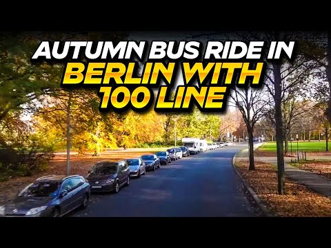 Autumn bus ride in Berlin with 100 line