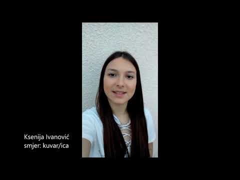 Učenica Ksenija Ivanović (smjer-kuvar/ica)