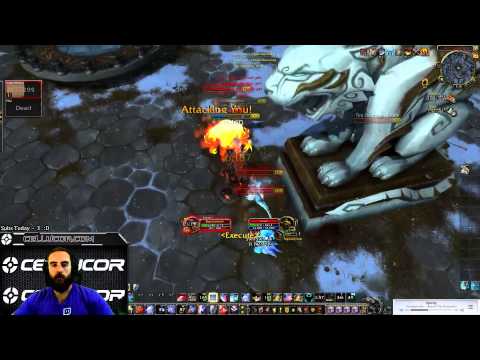 Warlords of Draenor (Beta): Level 100 Arms Warrior 1v2 Comeback - WoD PvP Gameplay
