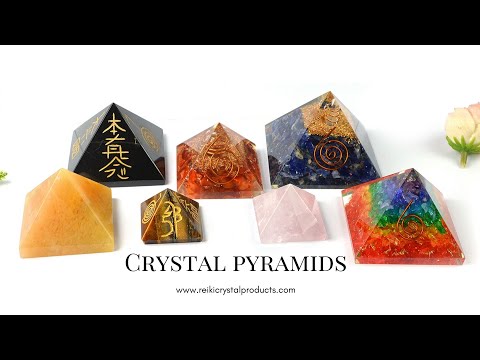 Multicolor natural crystal stone pyramid