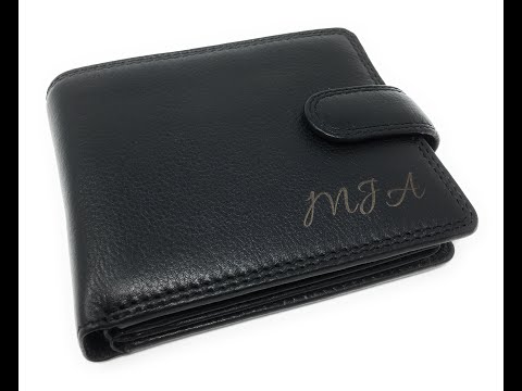 Personalised luxury Black RFID Fraud Protection leather Visconti wallet.